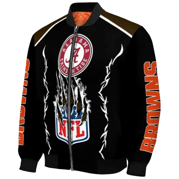 customized cleveland browns claw blood brown black bomber jacket best selling