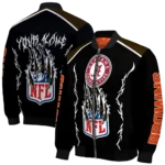 customized cleveland browns claw blood brown black bomber jacket best selling