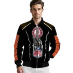 customized cleveland browns claw blood brown black bomber jacket best selling