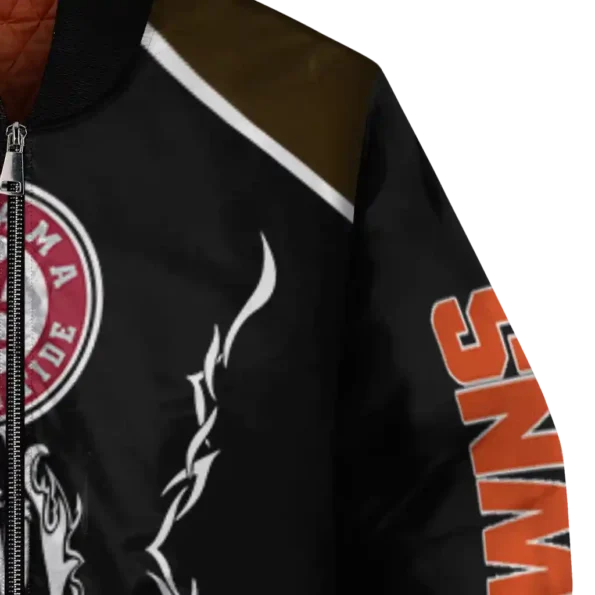 customized cleveland browns claw blood brown black bomber jacket premium grade