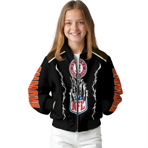 customized cleveland browns claw blood brown black bomber jacket top rated