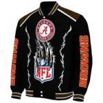 customized cleveland browns claw blood brown black varsity jacket best selling.webp