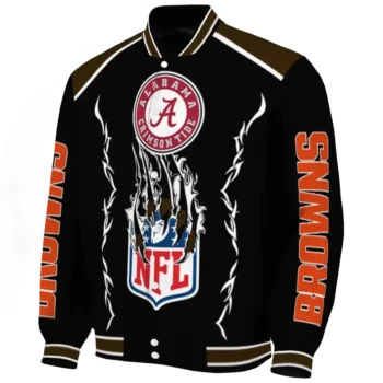 customized cleveland browns claw blood brown black varsity jacket best selling.webp