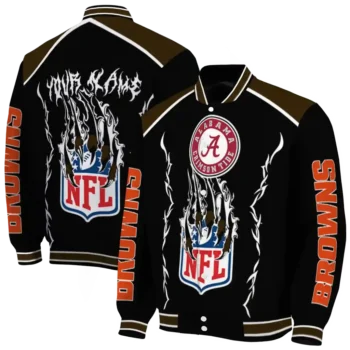customized cleveland browns claw blood brown black varsity jacket fashion forward.webp