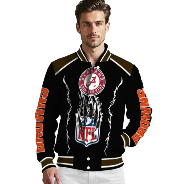 customized cleveland browns claw blood brown black varsity jacket high quality.webp