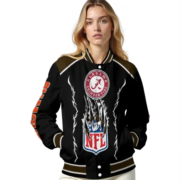 customized cleveland browns claw blood brown black varsity jacket latest model.webp