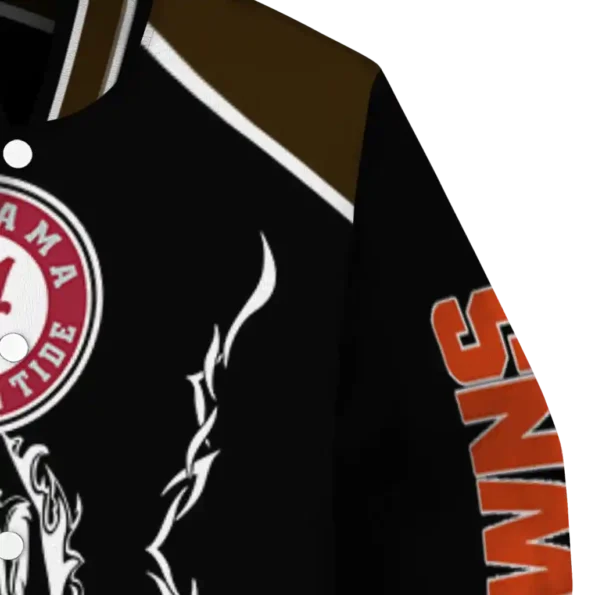 customized cleveland browns claw blood brown black varsity jacket premium grade.webp