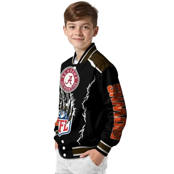 customized cleveland browns claw blood brown black varsity jacket trendy.webp