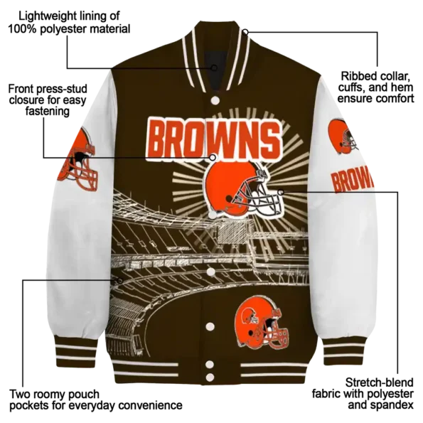 customized cleveland browns ferris arena brown white varsity jacket new arrival.webp