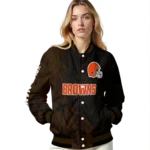 customized cleveland browns hexagon mesh brown black varsity jacket best selling.webp