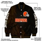 customized cleveland browns hexagon mesh brown black varsity jacket best selling.webp