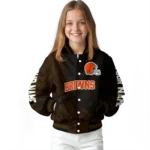 customized cleveland browns hexagon mesh brown black varsity jacket best selling.webp
