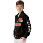 customized cleveland browns hexagon mesh brown black varsity jacket best selling.webp