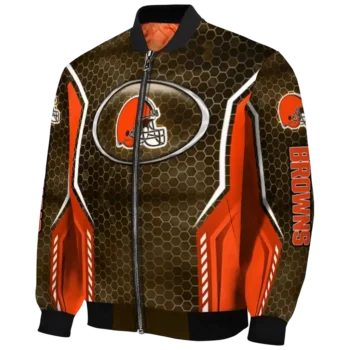 customized cleveland browns power plate brown bomber jacket best selling