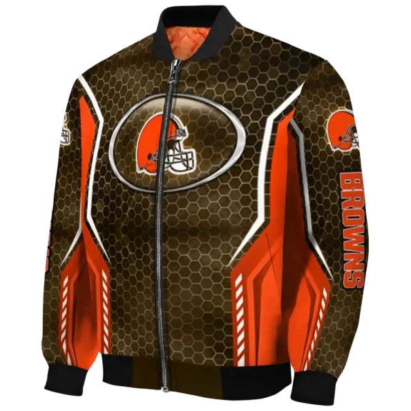 customized cleveland browns power plate brown bomber jacket best selling