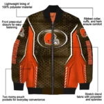 customized cleveland browns power plate brown bomber jacket best selling