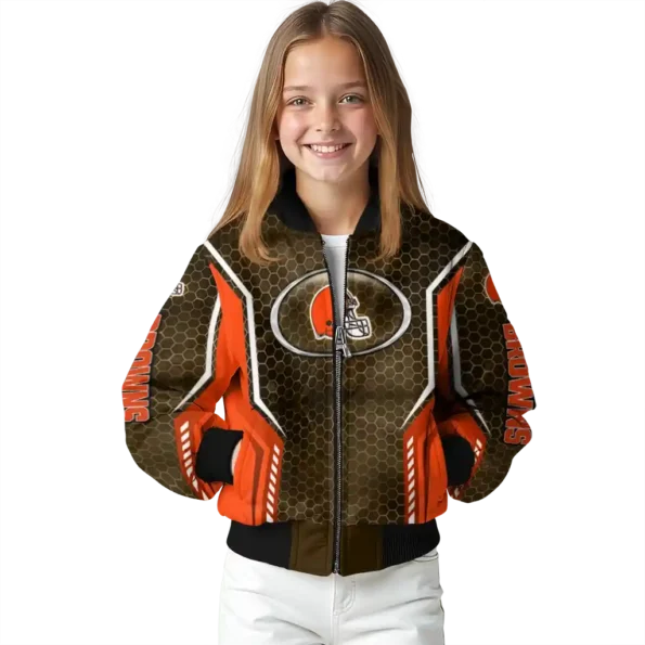customized cleveland browns power plate brown bomber jacket top rated