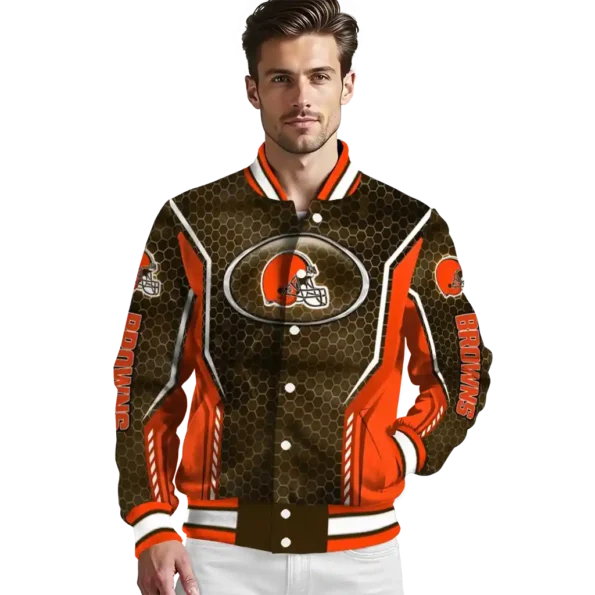 customized cleveland browns power plate brown varsity jacket high quality.webp