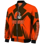 customized cleveland browns spider mark brown crocs bomber jacket best selling