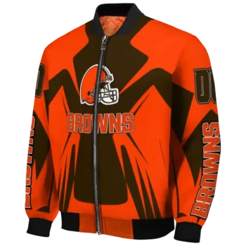 customized cleveland browns spider mark brown crocs bomber jacket best selling