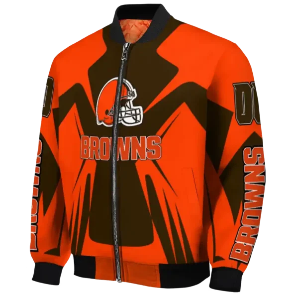 customized cleveland browns spider mark brown crocs bomber jacket best selling