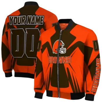 customized cleveland browns spider mark brown crocs bomber jacket fashion forward