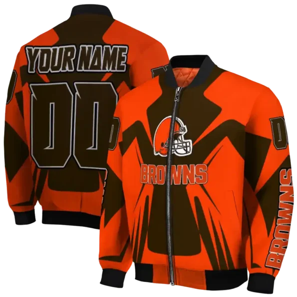 customized cleveland browns spider mark brown crocs bomber jacket fashion forward