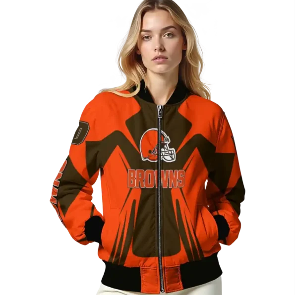 customized cleveland browns spider mark brown crocs bomber jacket latest model