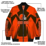 customized cleveland browns spider mark brown crocs bomber jacket best selling