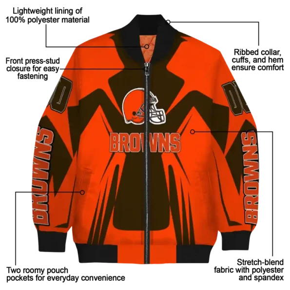 customized cleveland browns spider mark brown crocs bomber jacket new arrival
