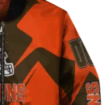 customized cleveland browns spider mark brown crocs bomber jacket best selling