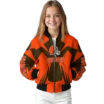 customized cleveland browns spider mark brown crocs bomber jacket best selling