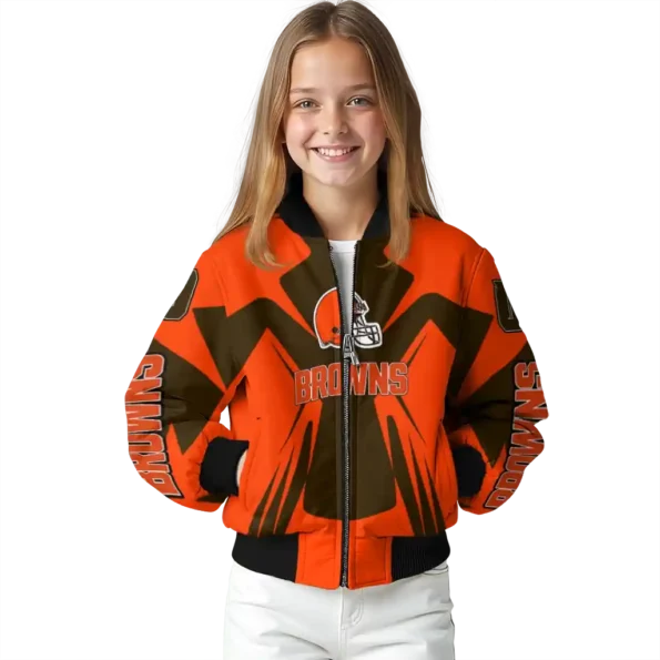 customized cleveland browns spider mark brown crocs bomber jacket top rated