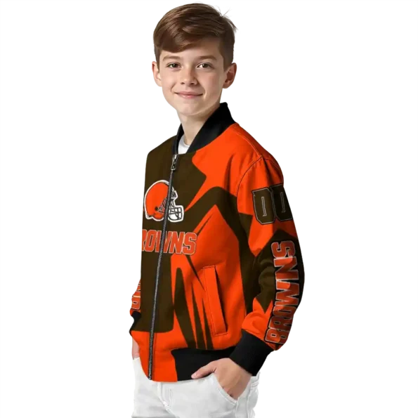 customized cleveland browns spider mark brown crocs bomber jacket trendy