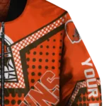 customized cleveland browns star burst brown bomber jacket best selling