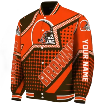 customized cleveland browns star burst brown varsity jacket best selling.webp