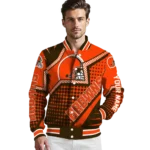 customized cleveland browns star burst brown varsity jacket best selling.webp