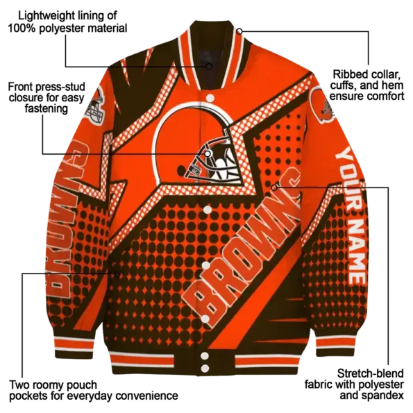 customized cleveland browns star burst brown varsity jacket new arrival.webp