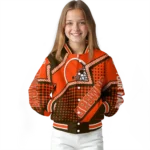 customized cleveland browns star burst brown varsity jacket best selling.webp