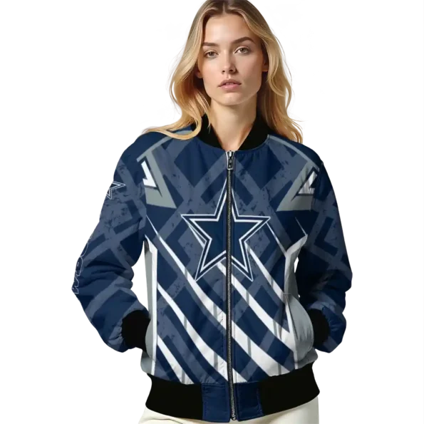 customized dallas cowboys chevron angles blue bomber jacket latest model