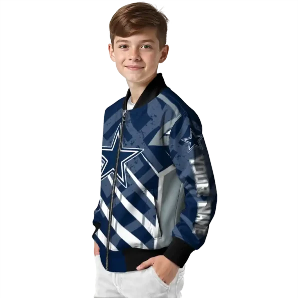 customized dallas cowboys chevron angles blue bomber jacket trendy