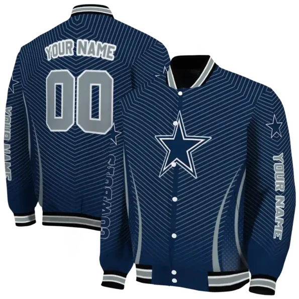 customized dallas cowboys chevron arrow blue varsity jacket fashion forward.webp