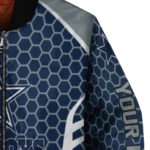 customized dallas cowboys hexagon grid blue bomber jacket best selling