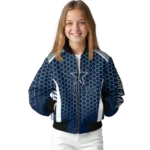 customized dallas cowboys hexagon grid blue bomber jacket best selling