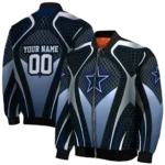 customized dallas cowboys mesh chest grey crocs black bomber jacket best selling