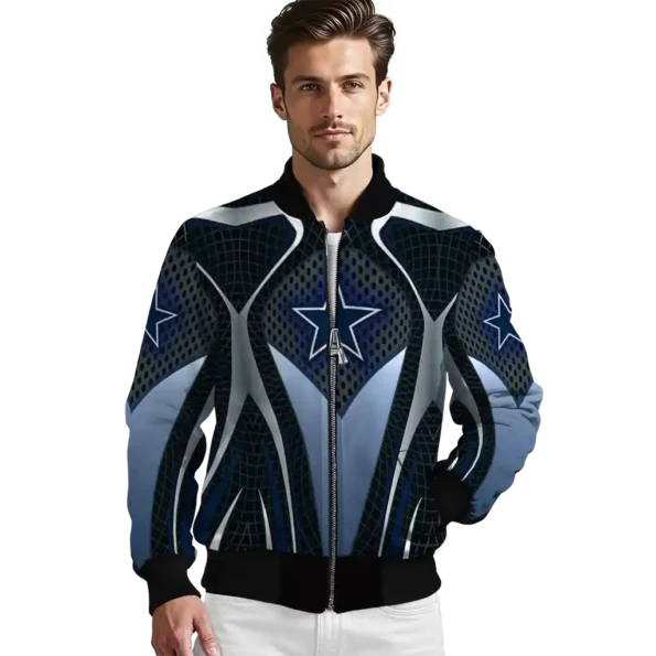 customized dallas cowboys mesh chest grey crocs black bomber jacket high quality