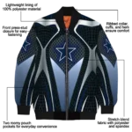 customized dallas cowboys mesh chest grey crocs black bomber jacket best selling