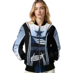 customized dallas cowboys mesh effect blue black bomber jacket best selling