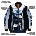 customized dallas cowboys mesh effect blue black bomber jacket best selling