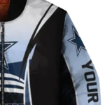 customized dallas cowboys mesh effect blue black bomber jacket best selling